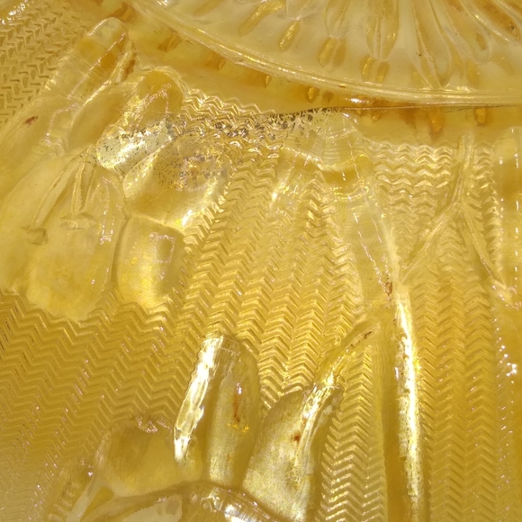 Jeanette Glass Iris Herringbone Iridescent Amber Carnival Glass Ruffled … - Picture 12 of 13